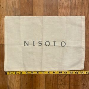 Nisolo dust bag. See photos for measurements.